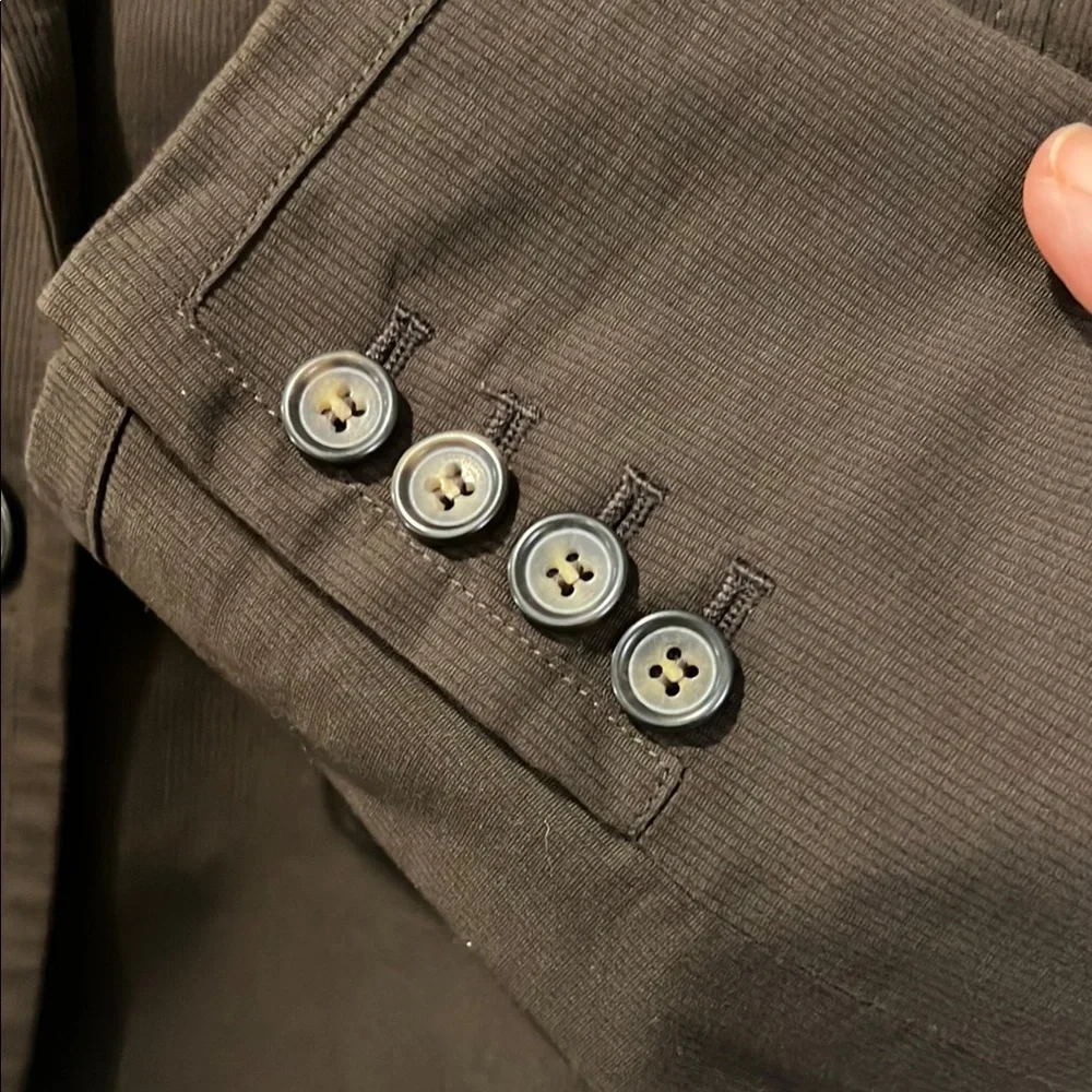 Talbots Chocolate Brown One button cotton classic blazer size 10 - Picture 5 of 13